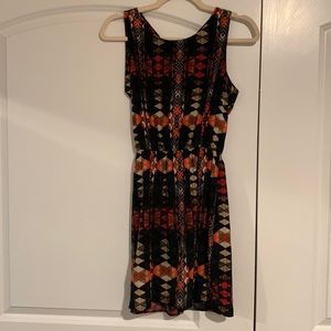 Sage patterned mini dress